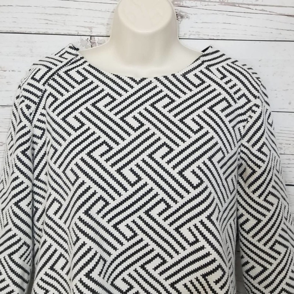 Anthro W5 Black and White Patterned Knit Top - Picture 3 of 7